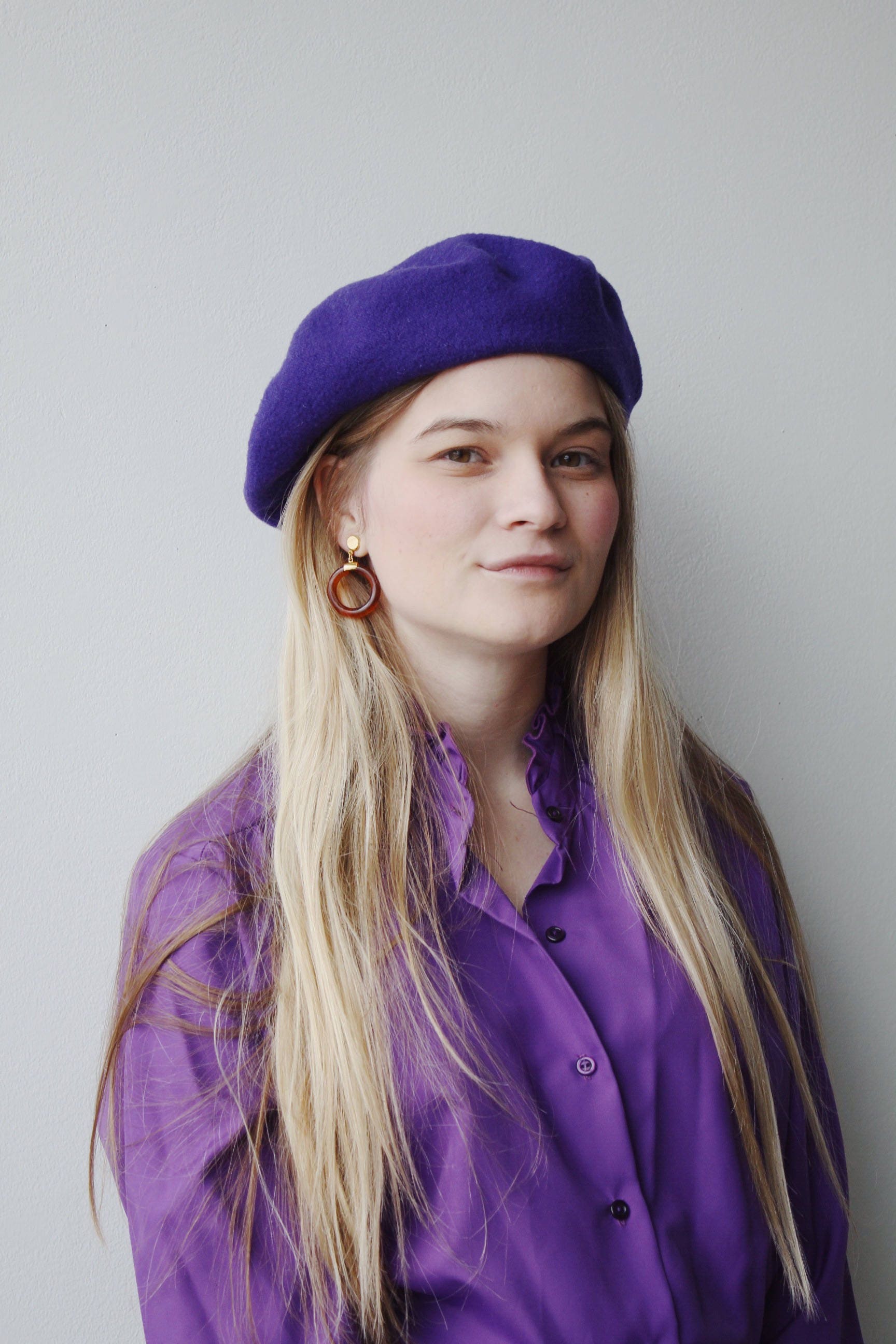 PENELOPE BERET | purple wool beret 