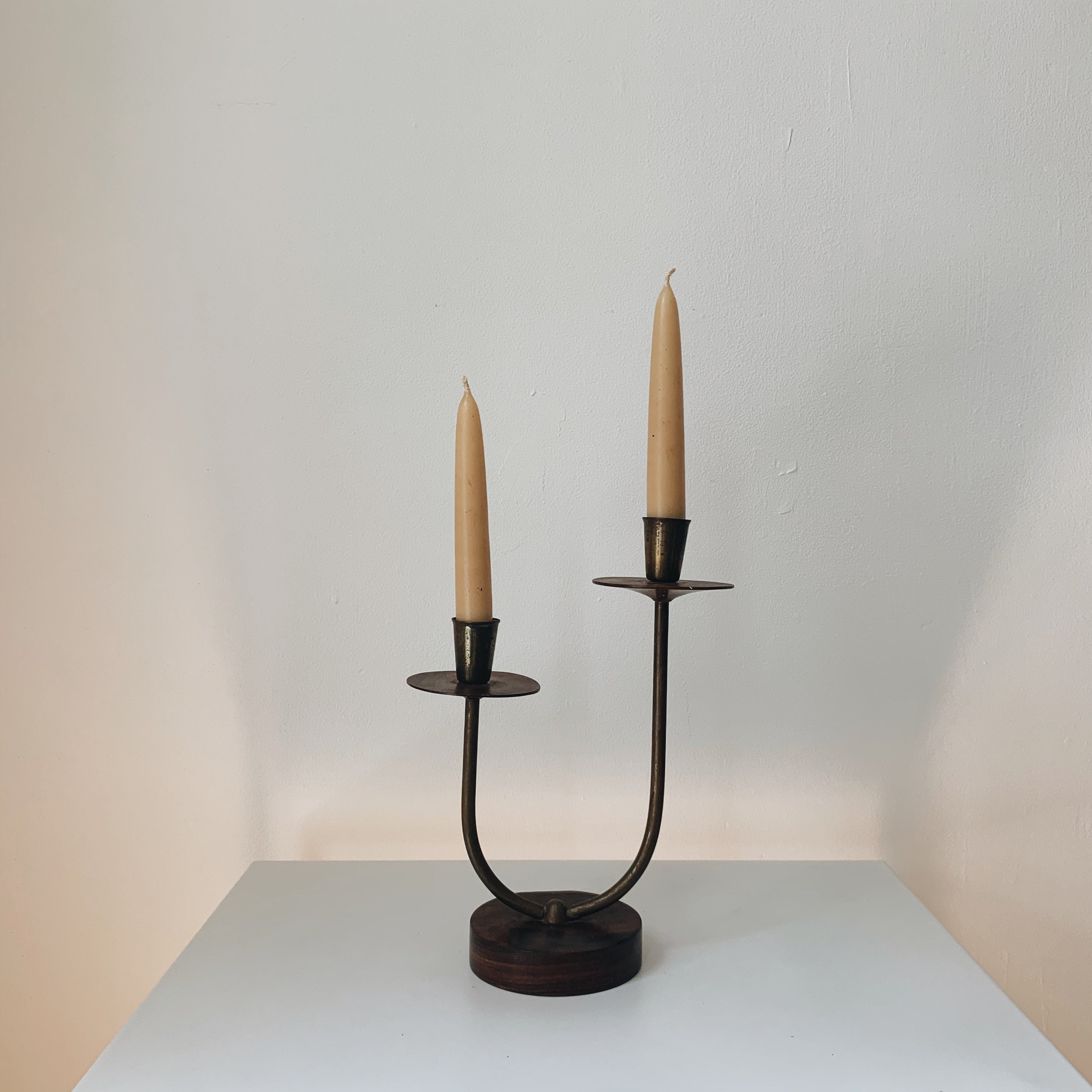 Mid-century modern asymmetrical candle holder