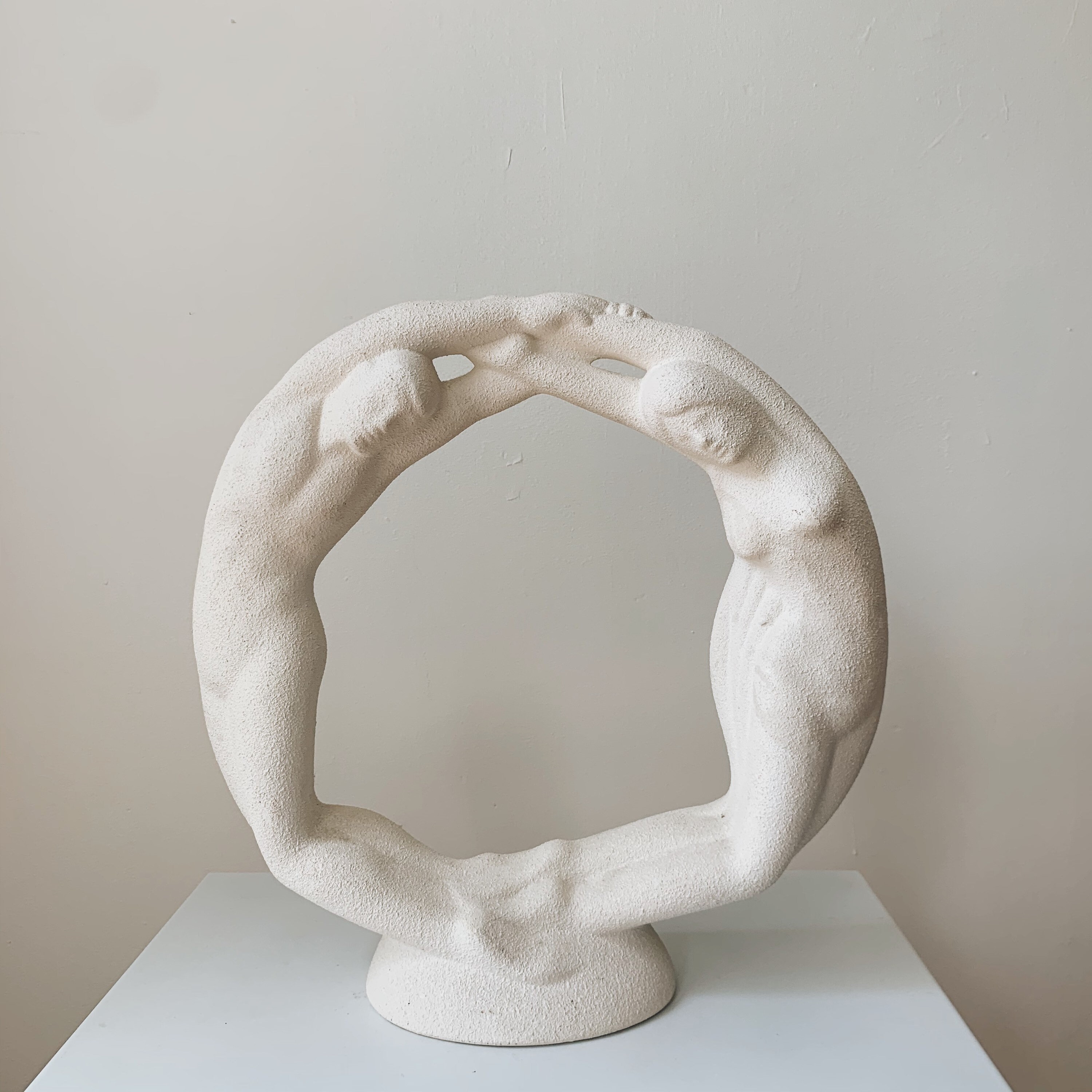 Vintage Haeger pottery eternity circle sculpture