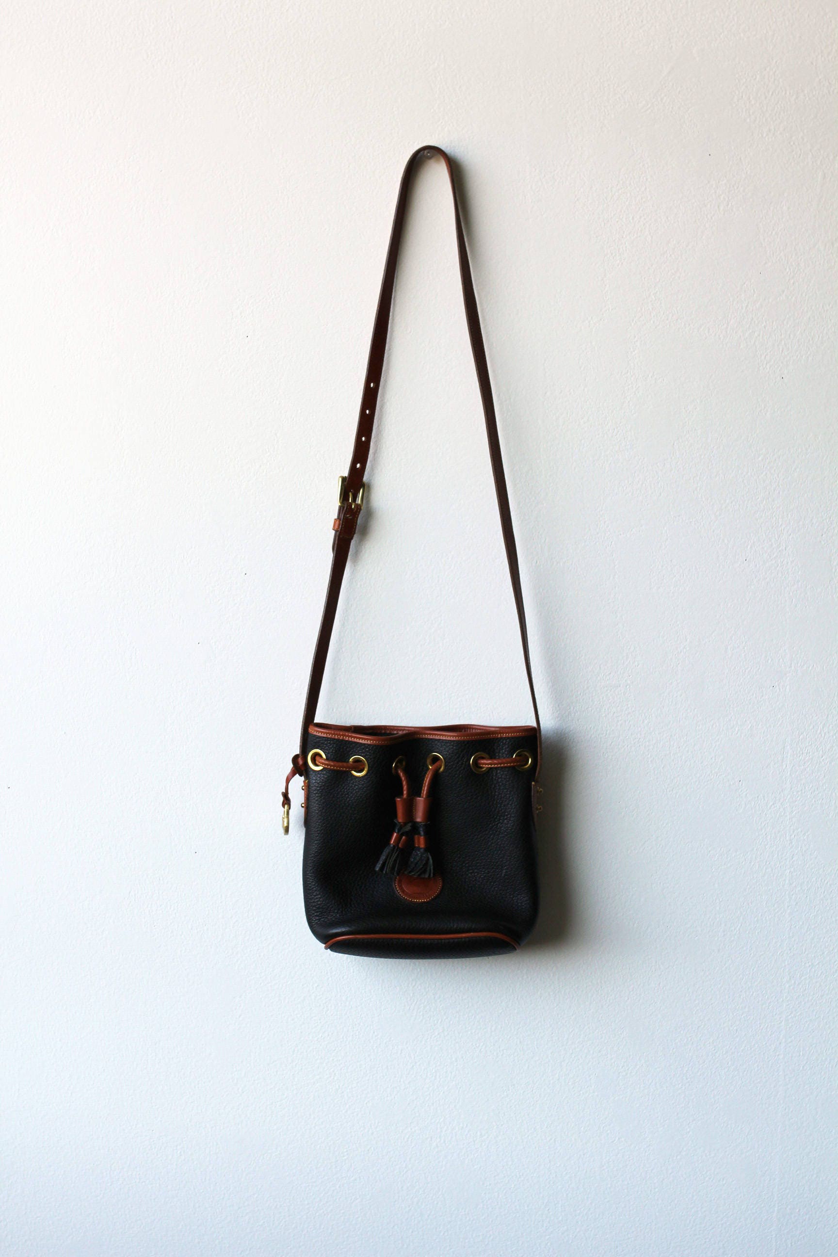 Vintage Dooney & Bourke Black Leather Crossbody