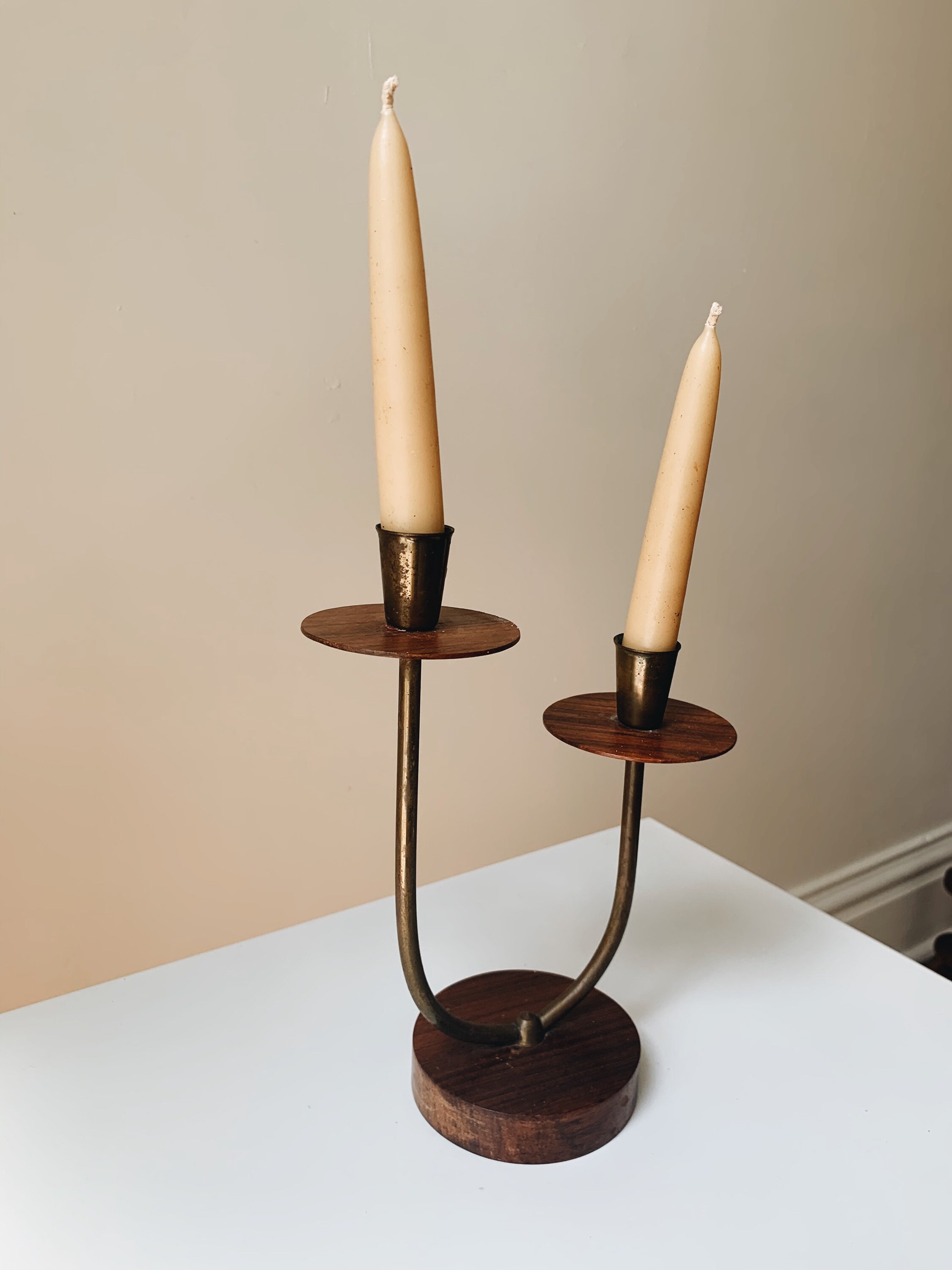 Mid-century modern asymmetrical candle holder