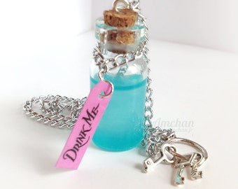 Drink Me Necklace/Keychain - Alice in Wonderland