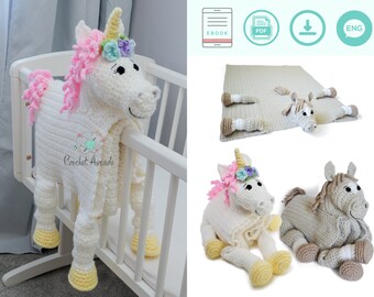 Animal Baby Blanket Crochet Patterns By Crochetarcade On Etsy