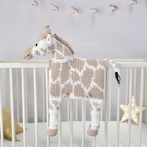 Giraffe Baby Blanket CROCHET PATTERN, Cuddle and Play Giraffe Blanket Toy Crochet Pattern, Crochet Baby Blanket Pattern,