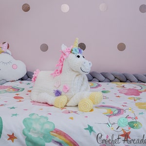 Unicorn Horse Baby Blanket CROCHET PATTERN PDF Cuddle & Play Horse Unicorn Blanket Toy Crochet Pattern Crochet Baby Blanket Pattern image 10