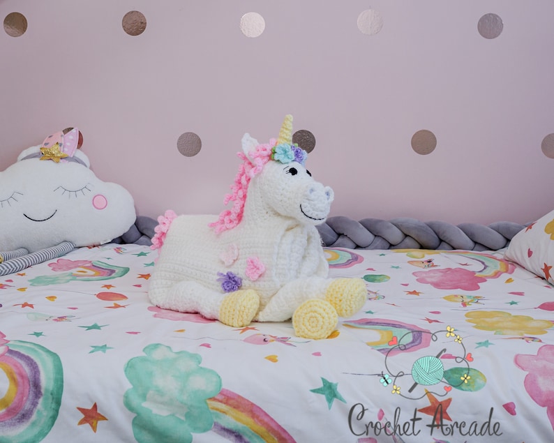 Unicorn Horse Baby Blanket CROCHET PATTERN PDF Cuddle & Play Horse Unicorn Blanket Toy Crochet Pattern Crochet Baby Blanket Pattern image 10