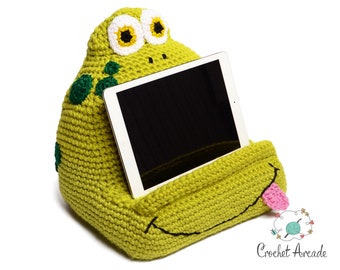 Joe The Frog Crochet Book/Tablet Holder Pattern (PDF Pattern)