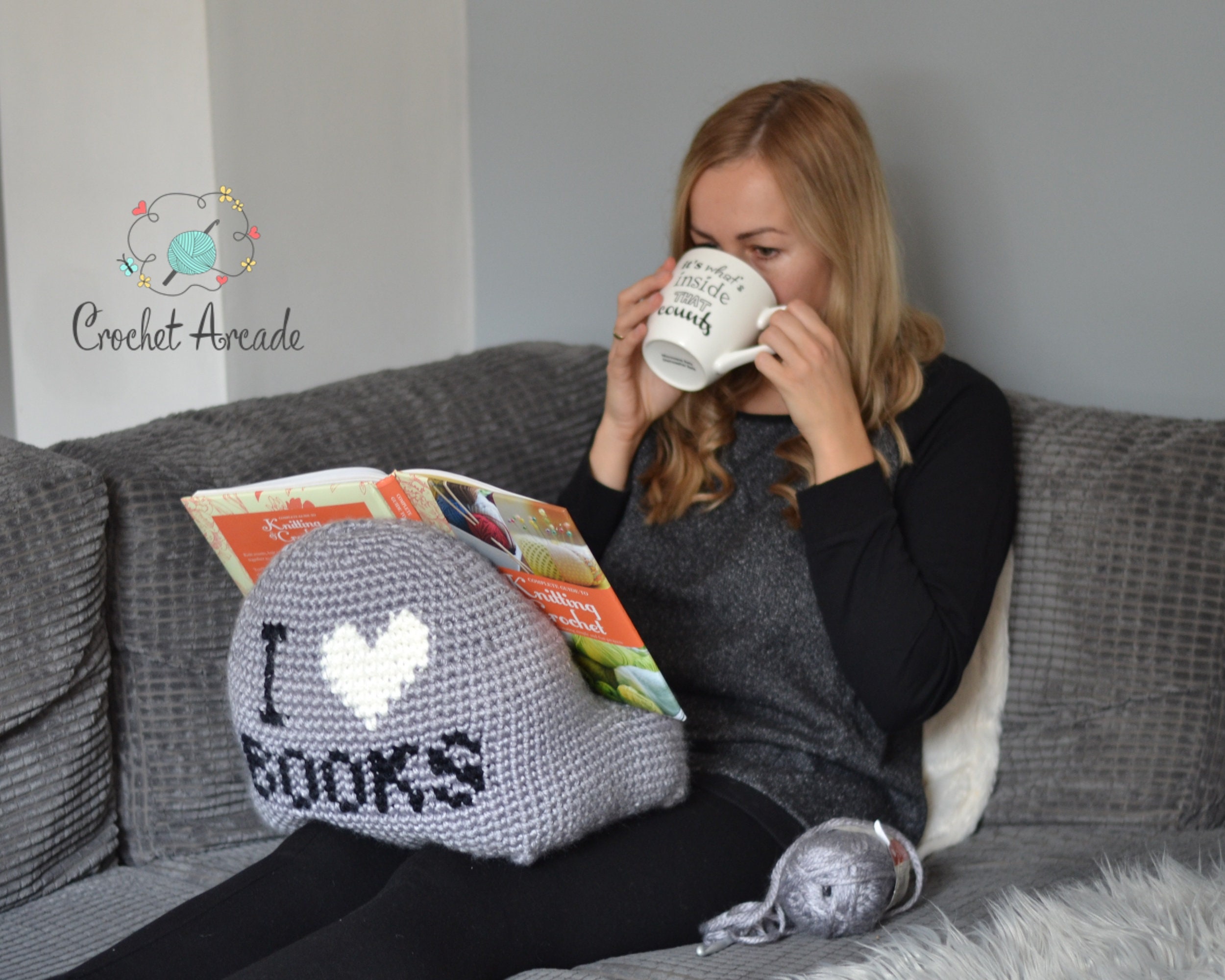 I Love Books Tablet Book Holder Crochet Pattern Crochet Gift Etsy UK