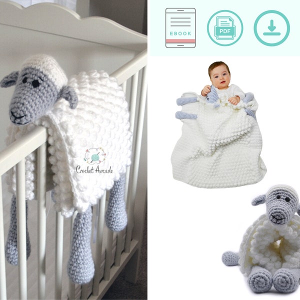 BABY BLANKET Crochet Pattern Pdf | ORIGINAL Cuddle and Play Sheep Crochet Baby Blanket Pattern | Lamb Baby Blanket Crochet Pattern |