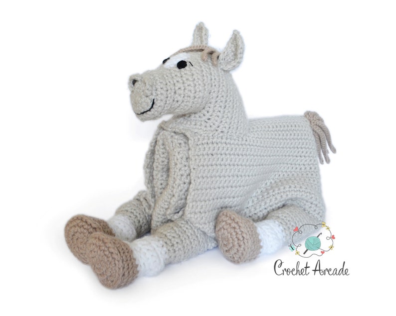 Unicorn Horse Baby Blanket CROCHET PATTERN PDF Cuddle & Play Horse Unicorn Blanket Toy Crochet Pattern Crochet Baby Blanket Pattern image 9