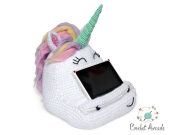 Alice the Unicorn Crochet Book Tablet Holder Pattern (PDF)