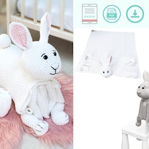 BABY BLANKET Crochet Pattern | Cuddle and Play Bunny Crochet Baby Blanket Pattern | Rabbit Baby Blanket Crochet Pattern | Baby Shower Gift