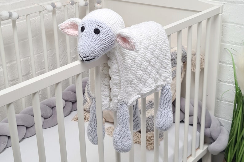 KNITTED SHEEP BLANKET Knit Pattern Pdf Cuddle and Play Sheep Etsy