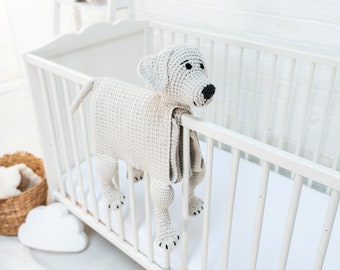 Dog Blanket Toy Crochet Pattern, Baby Blanket Crochet Pattern, Crochet Dog, Crochet Labrador toy crochet pattern, Toddler blanket crochet