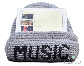 I Love Music Tablet Pillow Crochet Pattern (PDF)
