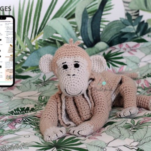 Monkey Baby Blanket Crochet PATTERN Crochet Monkey Crochet blanket pattern Baby Blanket Crochet Pattern Amigurumi Monkey Pattern image 7