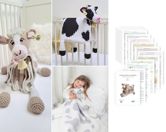 Cow Baby Blanket CROCHET PATTERN, Cuddle and Play Cow Blanket Toy Crochet Pattern, Crochet Baby Blanket Pattern, Crochet Cow Blanket Pattern