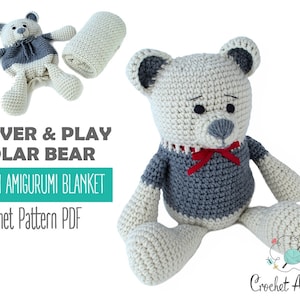 BABY BLANKET CROCHET Pattern, Cover and Play Polar Teddy Bear Amigurumi Blanket Crochet Pattern | Teddy Bear Blanket Crochet Pattern |