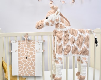 Giraffe Baby Afghan Crochet Pattern | Cuddle & Play Blanket Toy (PDF)