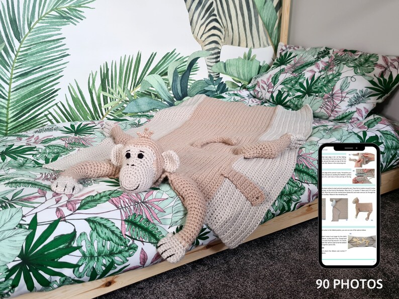 Monkey Baby Blanket Crochet PATTERN Crochet Monkey Crochet | Etsy