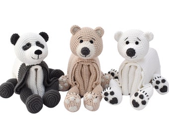 Bear Blanket Crochet PATTERN Cuddle and Play crochet blanket pattern | panda bear | teddy bear | polar bear | crochet bear baby blanket