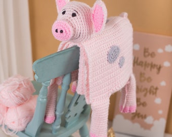 Pig Crochet Baby Blanket Pattern | Cuddle and Play Toy (PDF Pattern)