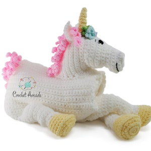 Unicorn Horse Baby Blanket CROCHET PATTERN PDF Cuddle & Play Horse Unicorn Blanket Toy Crochet Pattern Crochet Baby Blanket Pattern image 8