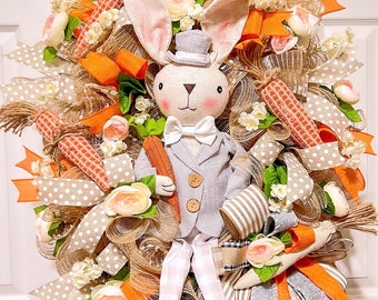 Easter Bunny wreath, Easter rabbit wreath, spring wreath