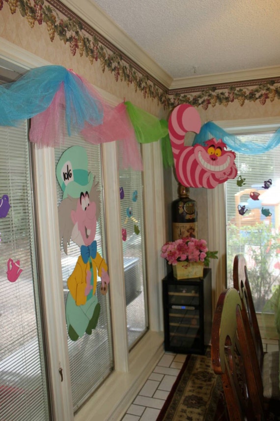Alice In Wonderland Party Decorations 1 Cheshire Cat 1 Mad Hatter 1 White Rabbit