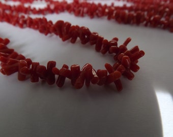 Hand strung natural red  coral Cupolini necklace 18", from Torre del Greco, Italy