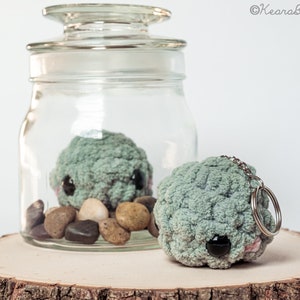 Marimo Moss Ball Keychain | Crochet Amigurumi | Handmade Gift | Stuffed Toy Accessory | Stuffie | Cute | Blanket Yarn | Accessories