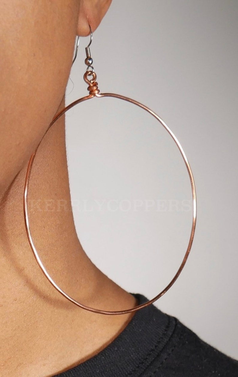 Large Copper Hoop Earrings Etsy