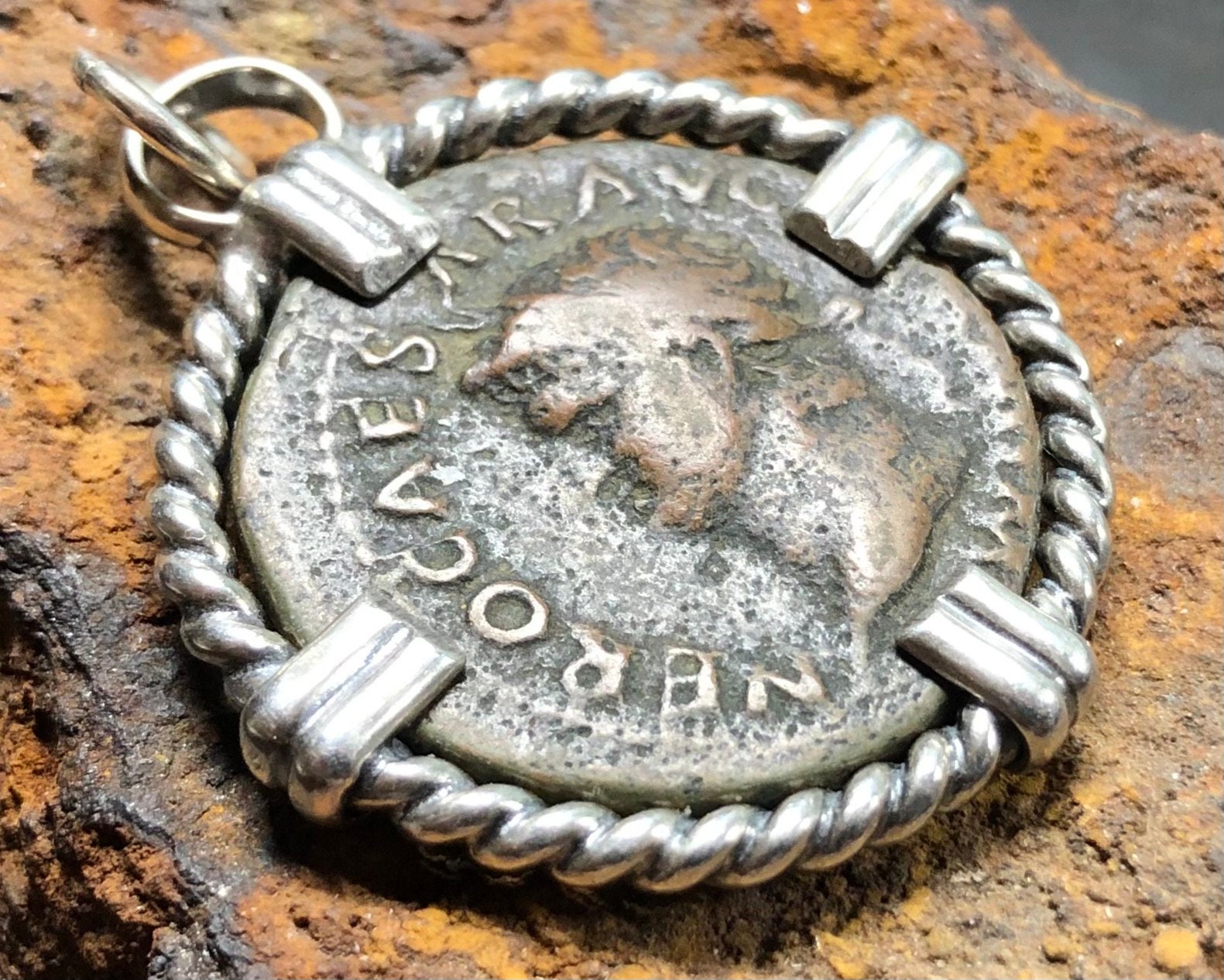 66 AD Emperor NERO Roman Bronze Coin w. Winged Goddess Victory Etsy