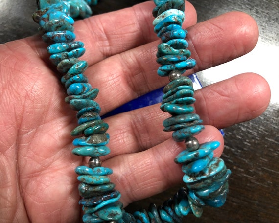 Very High Quality 18" Turquoise Nugget Bead Neckl… - image 4