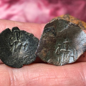 1204-1261 AD 4th Crusade Coins, Byzantine bronze Crusader State Coins minted by &#39;Latin Emperors&#39; in occupied Constantinople & Thessalonica