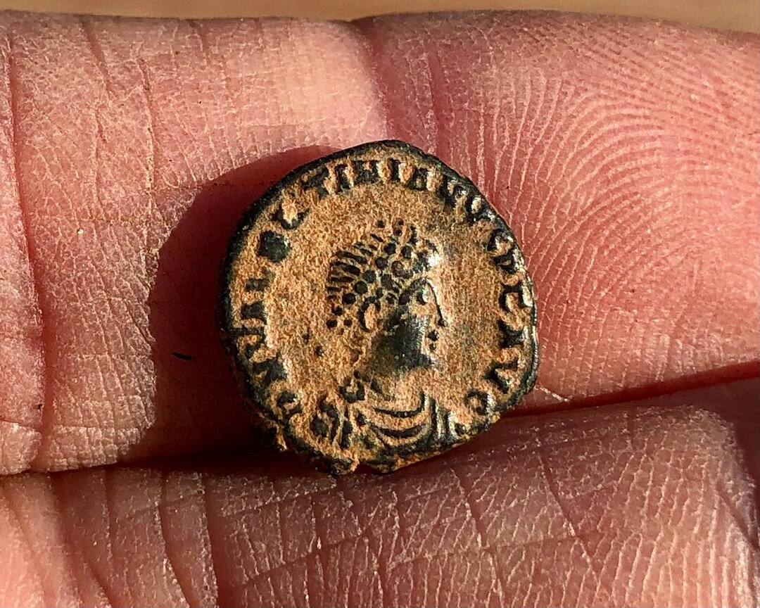 375-392 AD Roman Bronze Coin of Valentinian II - 4 Year Old