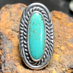 Cloud Mountain Turquoise Ring: Sterling Silver, Size 6, Artisan Crafted