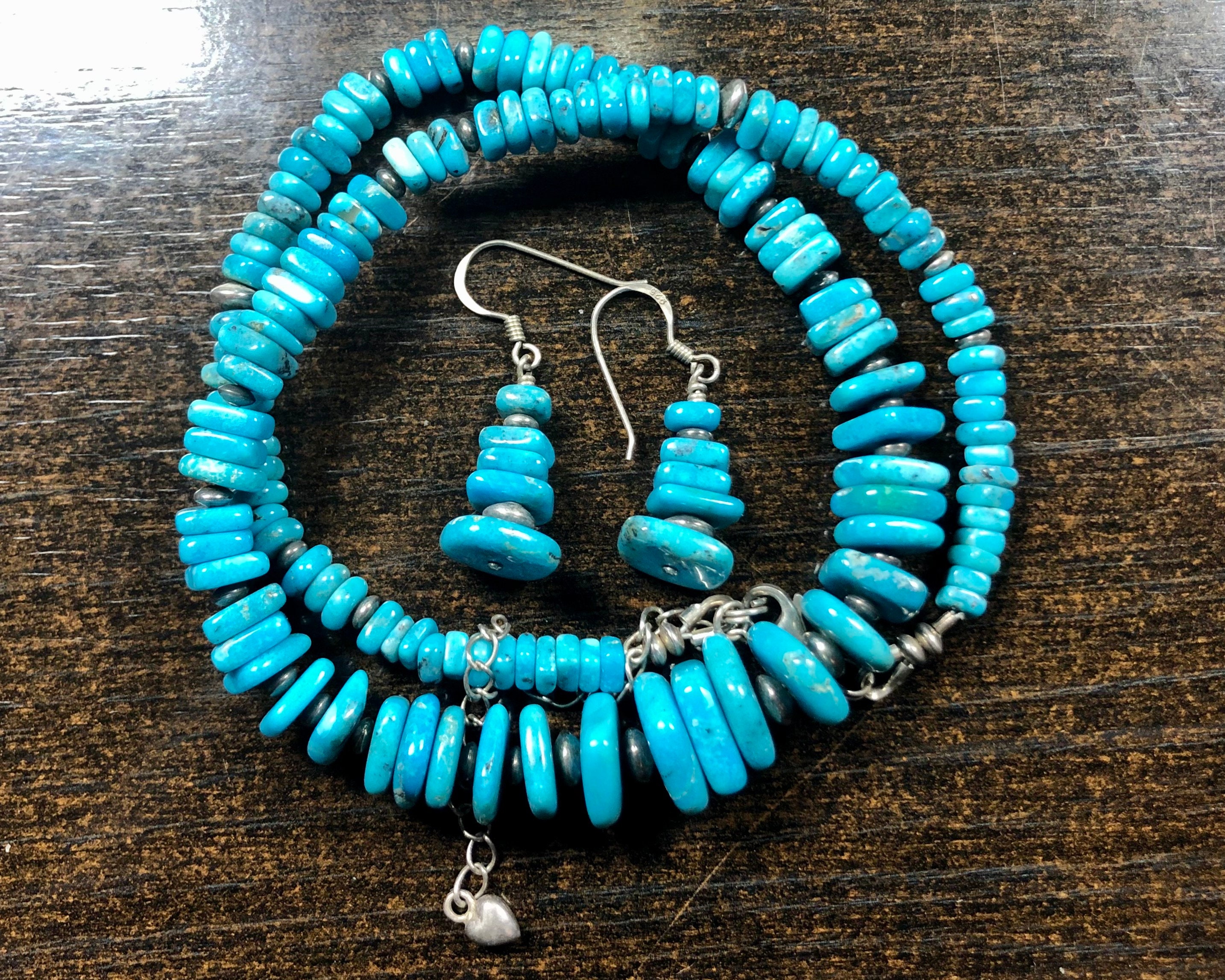 200 Gram Marvelous Vintage Navajo Native American Jewelry jewelry 'Graduating Royston Turquoise' Heishi Necklace 200 Gram Marvelous Vintage Navajo Native American Jewelry jewelry 'Graduating Royston Turquoise' Heishi Necklace