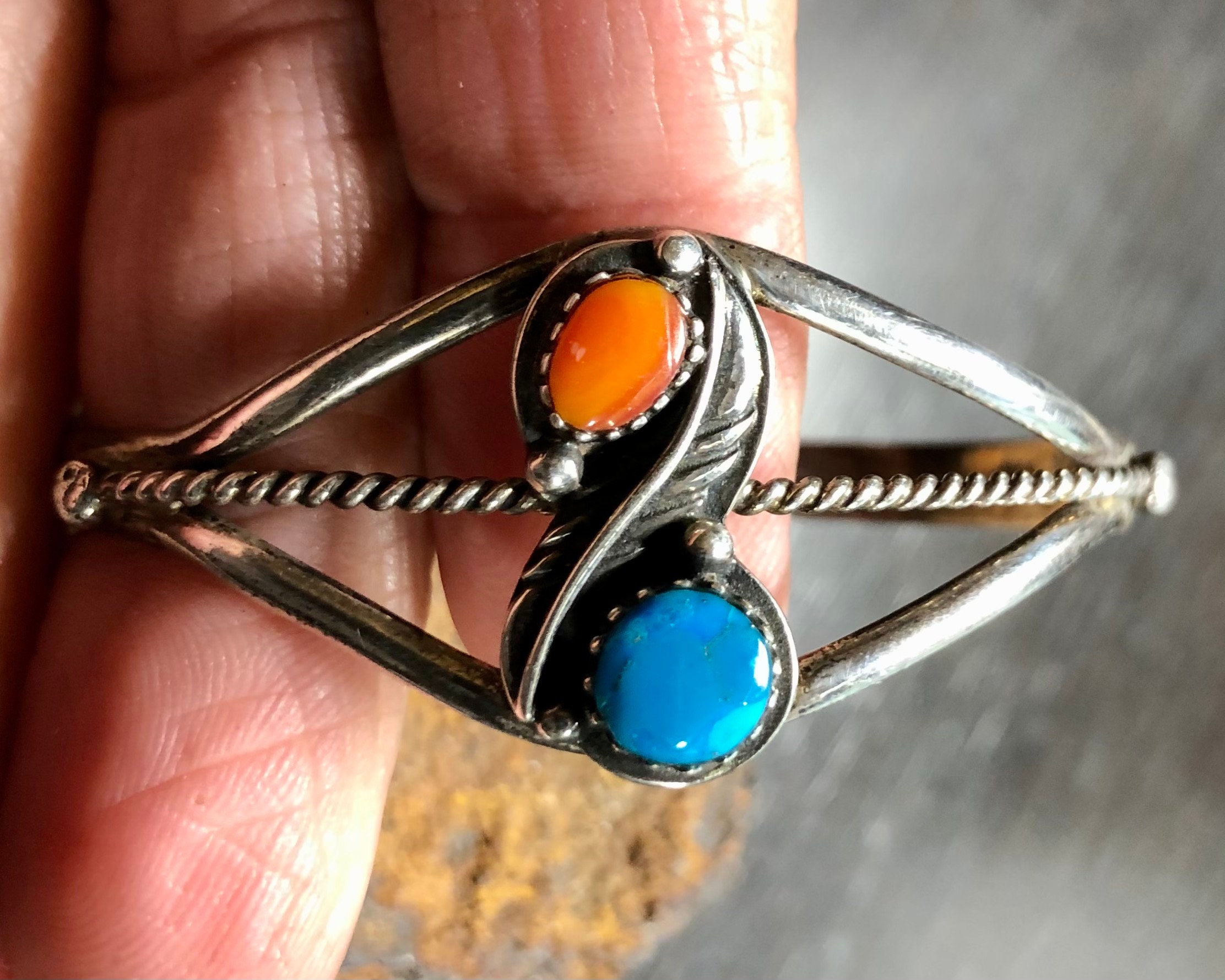 Bisbee & Blue Thunder Vintage Native American Navajo Turquoise Sterling Silver Hvy Bracelet Bisbee & Blue Thunder Vintage Native American Navajo Turquoise Sterling Silver Hvy Bracelet