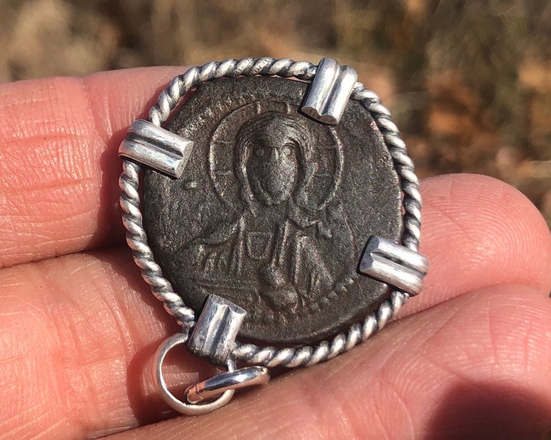 1068-1071 AD Virgin Mary & Jesus, Byzantine Ancient Bronze Artifact ...