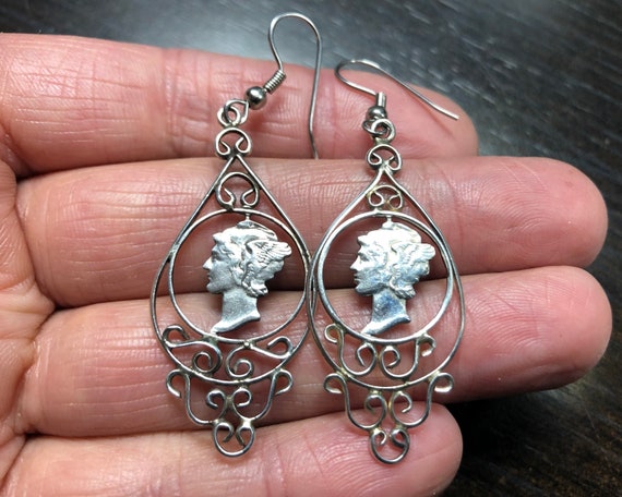 Vintage 'Liberty' Dime Earrings, United States Si… - image 4