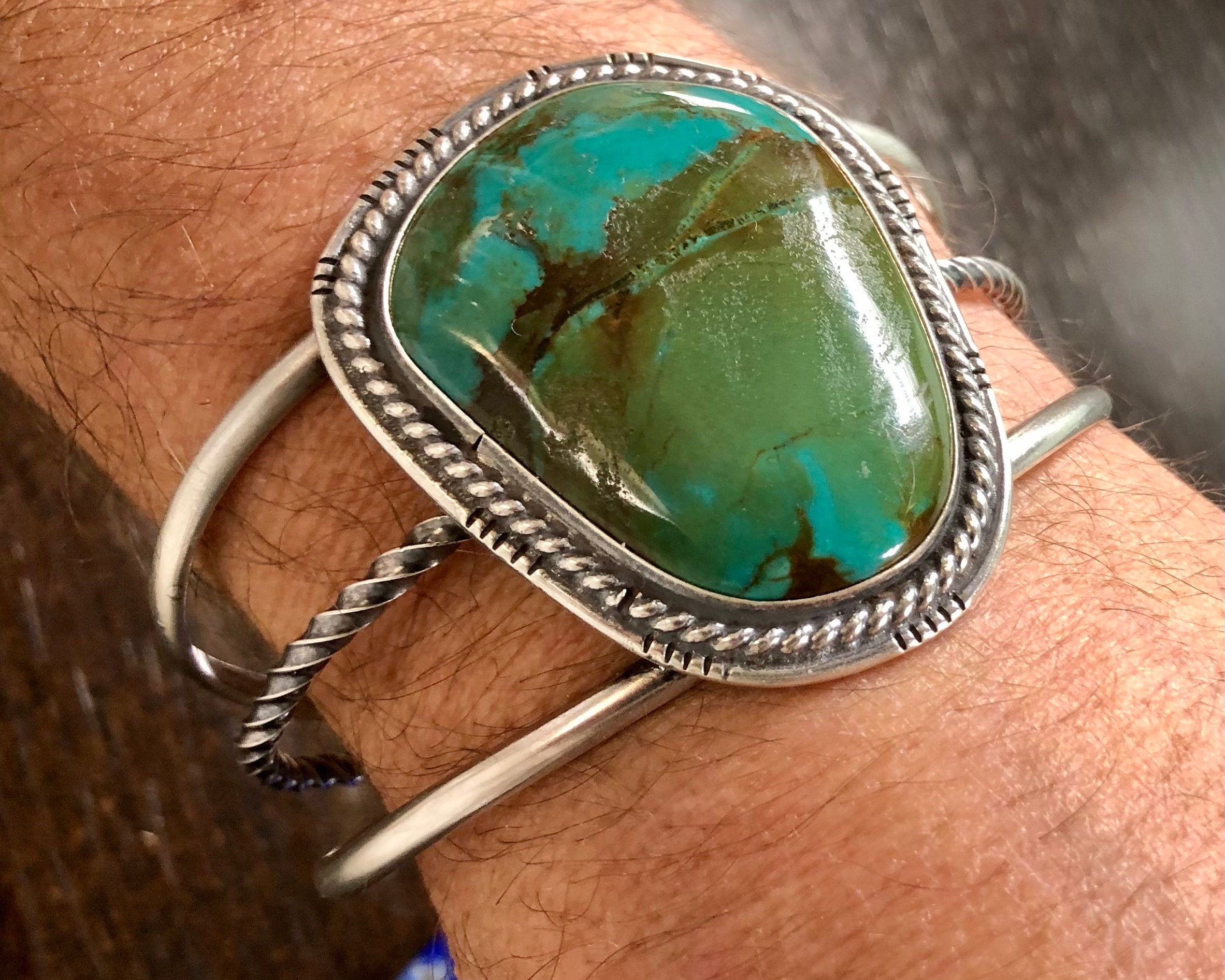 Brilliant Vintage Native American Navajo Signed Royston Square Sterling Silver Bracelet Brilliant Vintage Native American Navajo Signed Royston Square Sterling Silver Bracelet