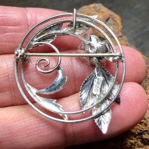 Vintage Mid-Century Carl-Art Jewelry Company Rhode Island Sterling Silver Floral Brooch and/or Pendant image 6