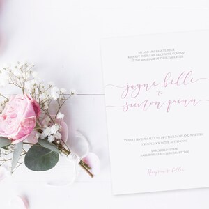 Wedding Invitation, Elegant Wedding Invitation, Modern Wedding Invitation, Calligraphy Invitation image 1