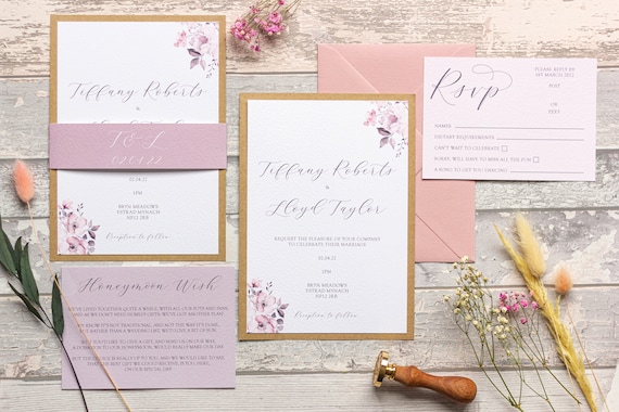 Blush Vintage Florals Invitation