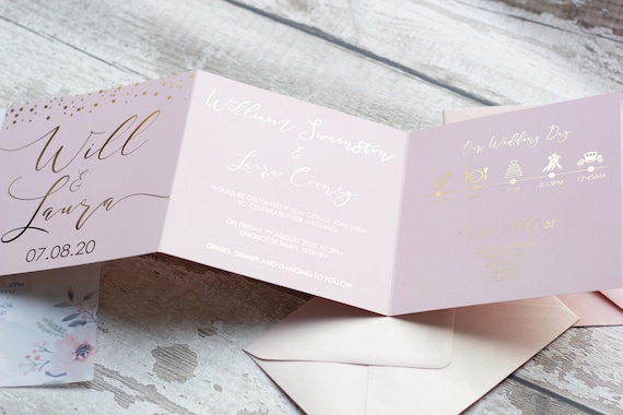 Foil Concertina Wedding Invitation