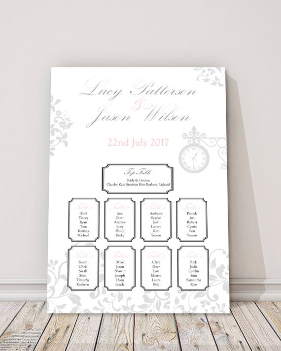 Glistening Time Wedding Table Plan