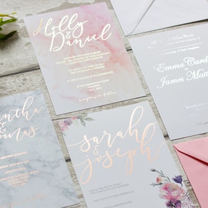 FolienHochzeitseinladung, Hochzeitseinladung, Moderne Hochzeitseinladung. Kalligraphie