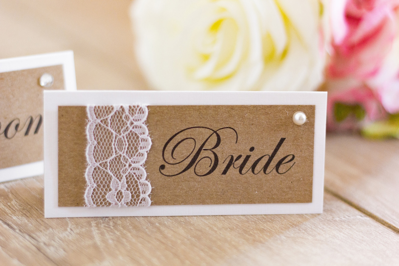 Wedding place name card Rustic wedding Vintage wedding Etsy