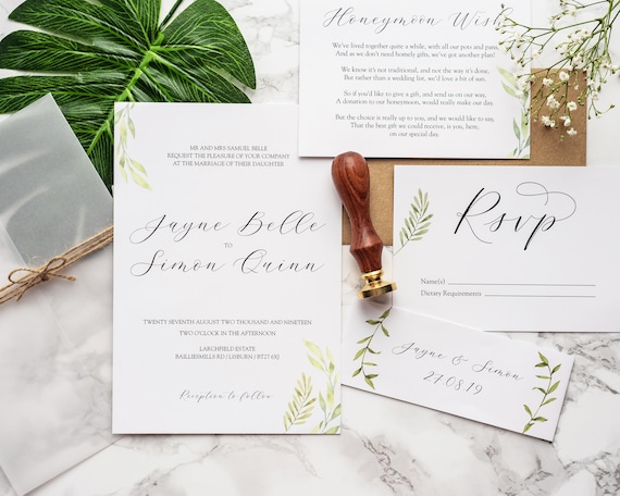 Green Leaf Invitation